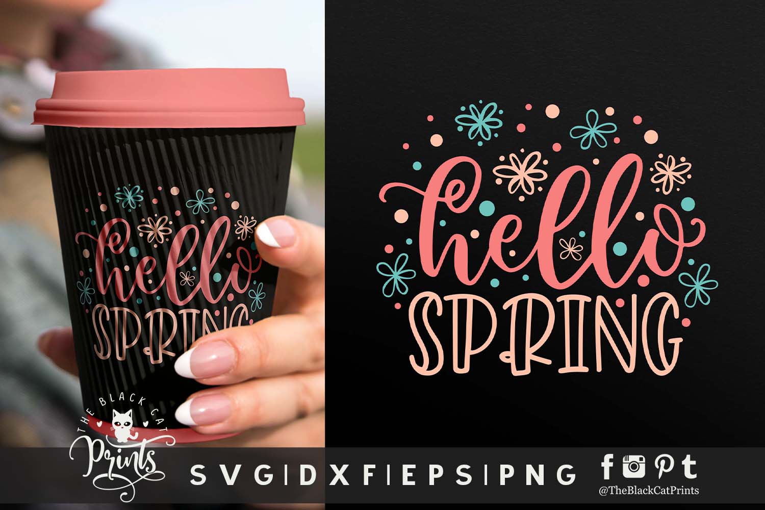 Hello Spring Graphic by TheBlackCatPrints · Creative Fabrica