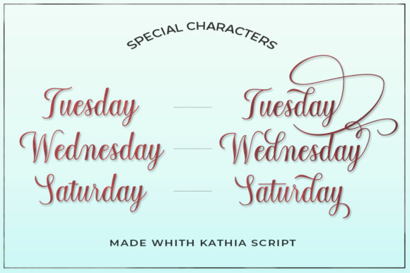 Kathia Script Font PNG with transparent background - Preview 4