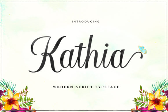 Kathia Script Font PNG with transparent background - Preview 6