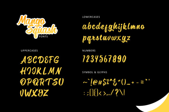 Mango Squash Font PNG with transparent background - Preview 1