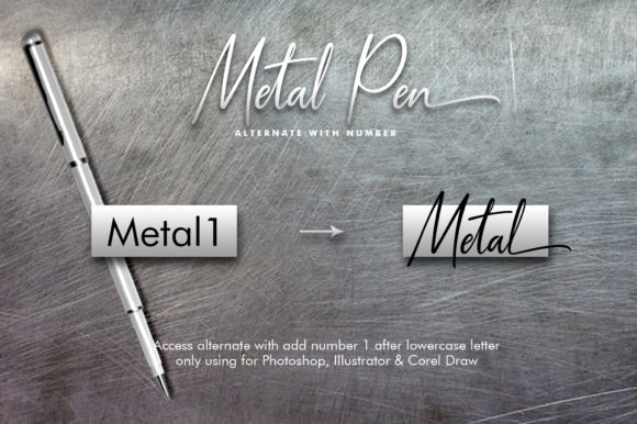 Metal Pen Script Font PNG with transparent background - Preview 4