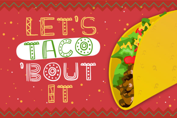 Mexican Taco Box Font PNG with transparent background - Preview 1