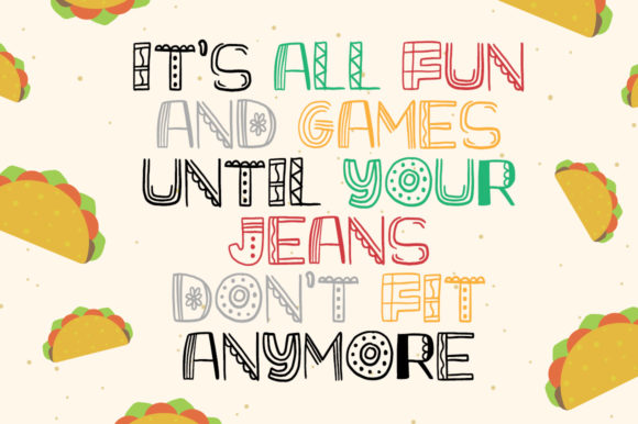 Mexican Taco Box Font PNG with transparent background - Preview 3