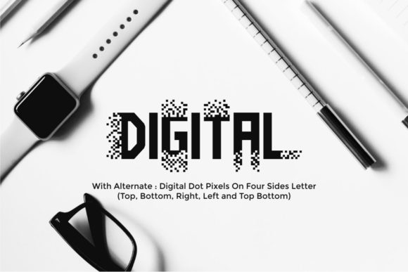 Pixel Bit Typeface Font PNG with transparent background - Preview 1