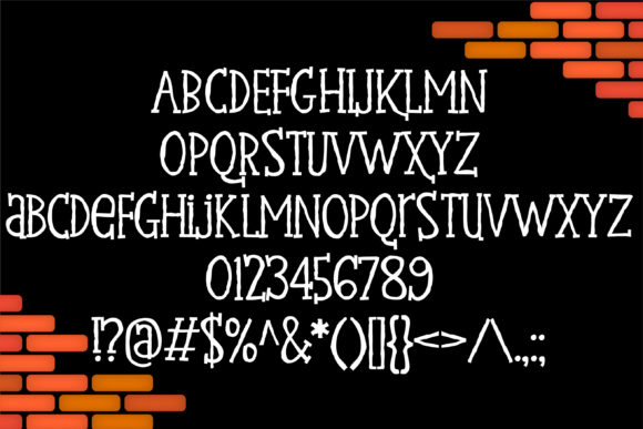 Quitch Brick Font PNG with transparent background - Preview 1