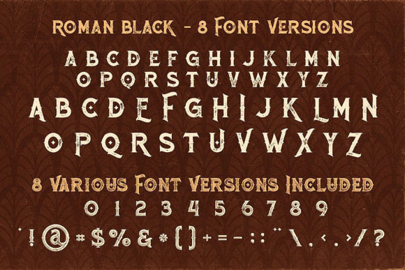 Roman Black Family Font PNG with transparent background - Preview 3