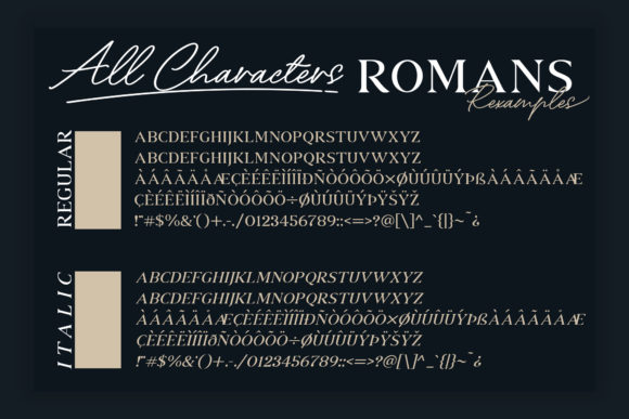 Romans Rexamples Duo Font PNG with transparent background - Preview 4