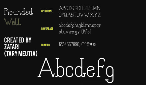 Rounded Well Font PNG with transparent background - Preview 2