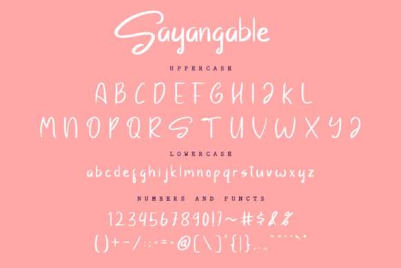 Sayangable Font font preview - 3