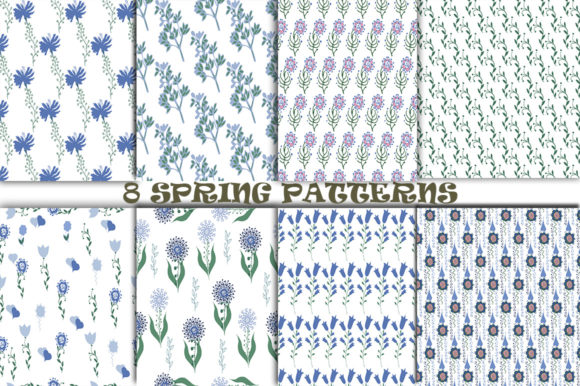 Seamless Pattern with Abstract Spring Flowers. Graphic Patterns By kakva