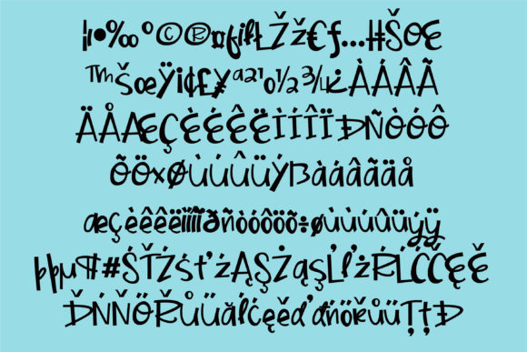 Shooby Doowap Shebop Font PNG with transparent background - Preview 2