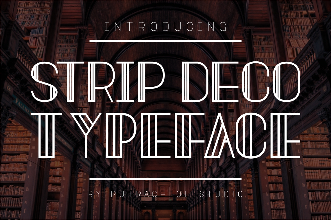 Strip Deco preview — clean geometric line-based display font