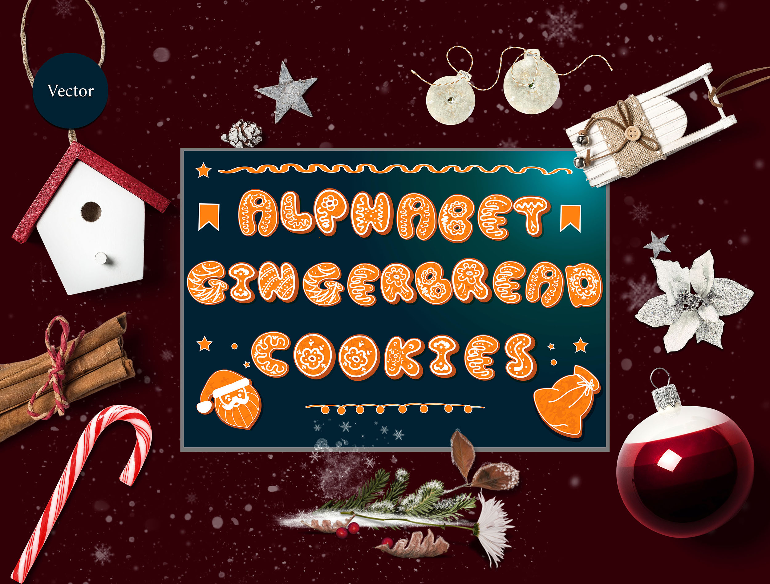Vector Set of Gingerbread Alphabets Graphic by Natika_art · Creative ...