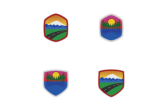 Vintage Logo Badge Mountain Outdoor