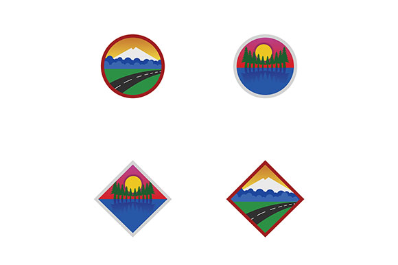 Vintage Logo Badge Mountain Outdoor