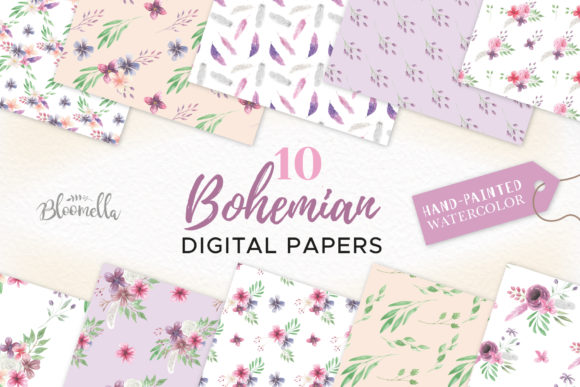 Watercolour Patterns Digital Papers Graphic Patterns By Bloomella