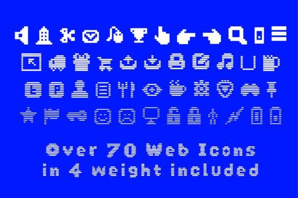 Big Pixel Horizontal Font PNG with transparent background - Preview 1