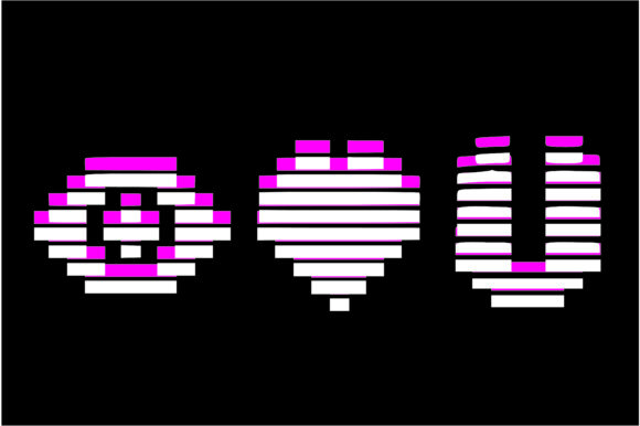 Big Pixel Horizontal Font PNG with transparent background - Preview 2