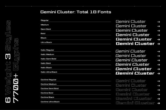 Gemini Cluster - Expanded Fonts Font - Preview 1