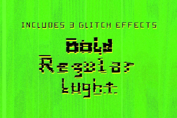 Glitch Simple Font PNG with transparent background - Preview 3