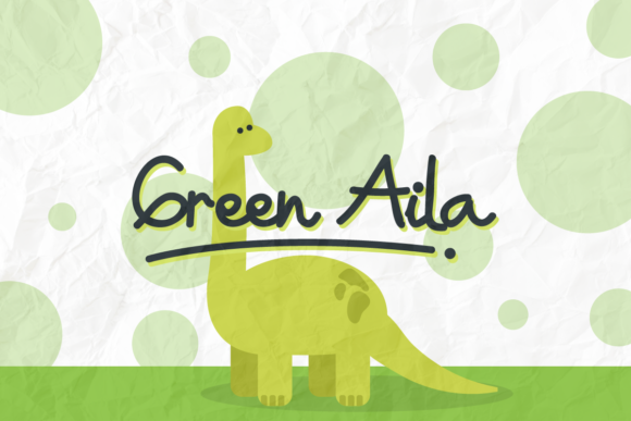 Green Aila Font PNG with transparent background - Preview 1