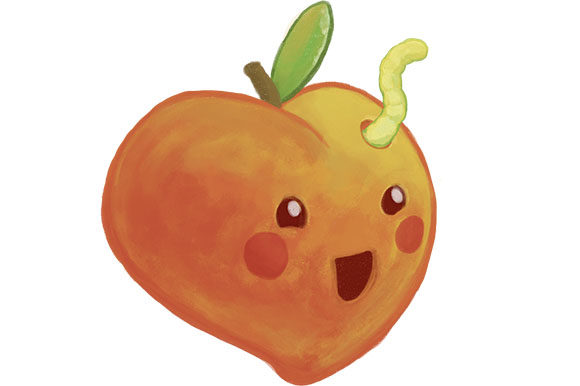 Happy Peach! Kawaii Style - Digital Draw Graphic Illustrations By Milaski