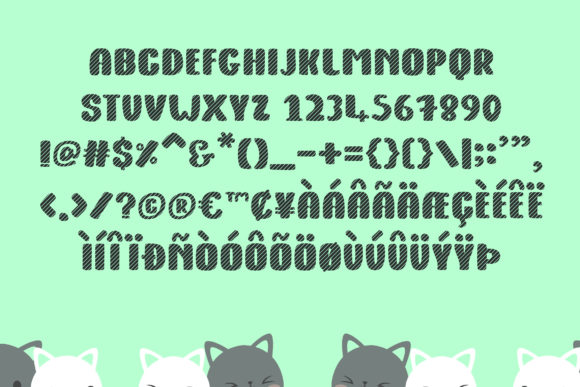 Kitty Fat Stripes Font PNG with transparent background - Preview 3
