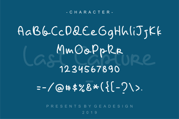 Last Capture Font PNG with transparent background - Preview 1