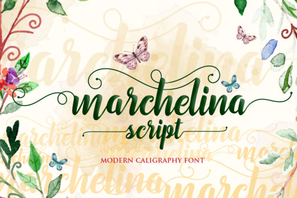 Marchelina Script Font PNG with transparent background - Preview 3