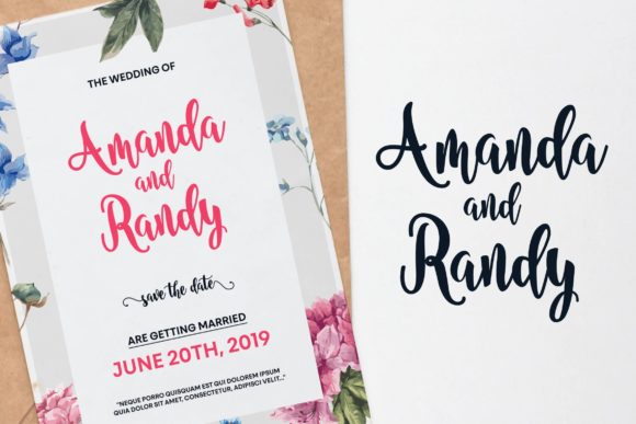 Nanda Script Font PNG with transparent background - Preview 1