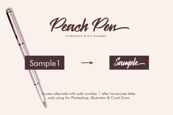 Peach Pen Font PNG with transparent background - Preview 4