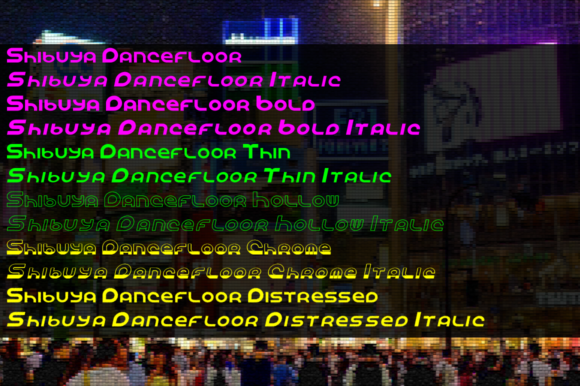 Shibuya Dancefloor Family Font PNG with transparent background - Preview 3