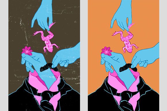 Surrealistic Portrait of a Poet Graphic Illustrations By Milaski