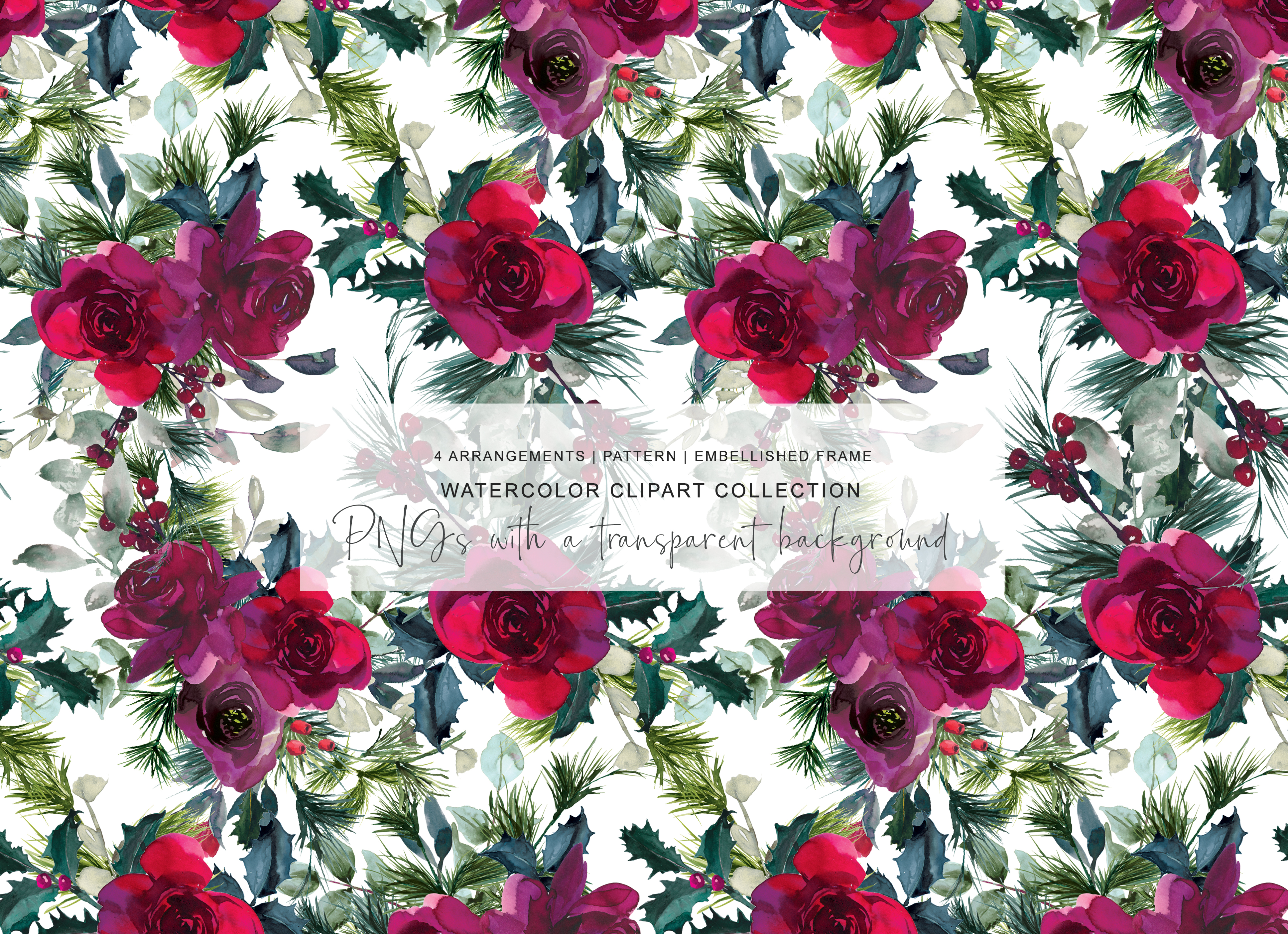 Watercolor Christmas Clipart - photo 7