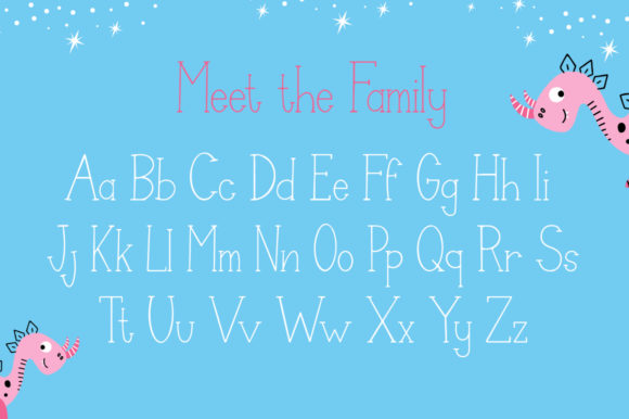 Dino Friends Font PNG with transparent background - Preview 2
