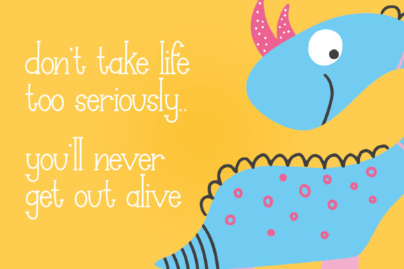 Dino Friends Font PNG with transparent background - Preview 4