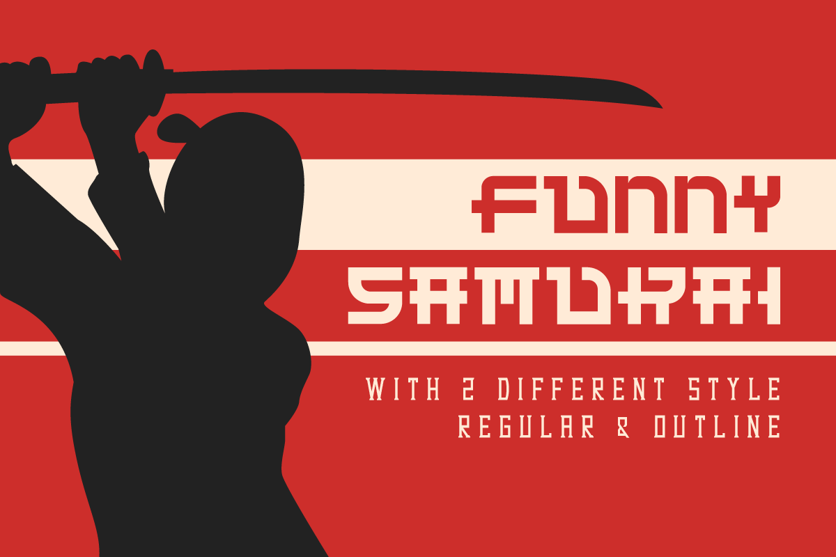 Funny Samurai preview, playful geometric Japanese sans serif