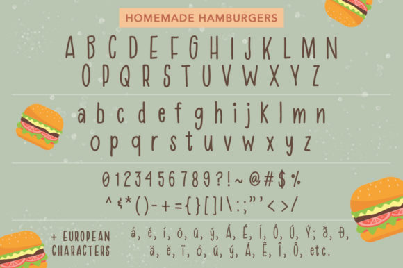 Homemade Hamburgers Font PNG with transparent background - Preview 5