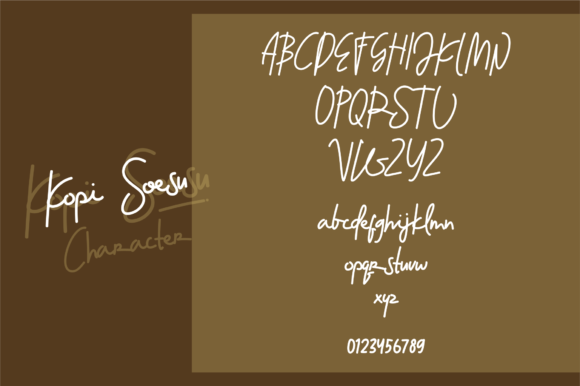 Kopi Soesu Font PNG with transparent background - Preview 1