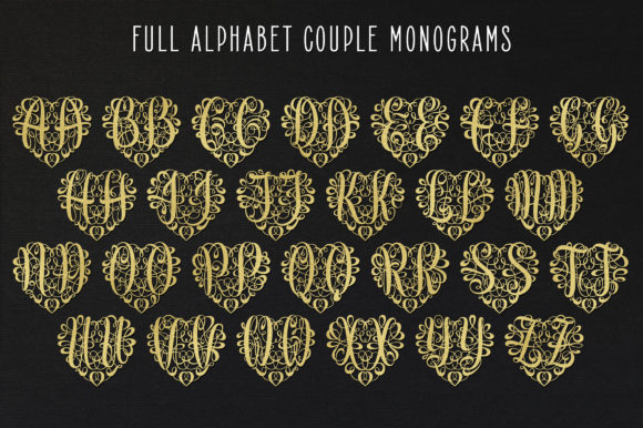 Monogram Script Font PNG with transparent background - Preview 6