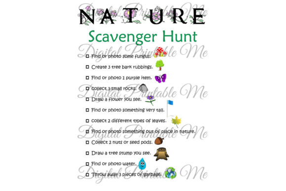 Nature Scavenger Hunt Kids Activity Game