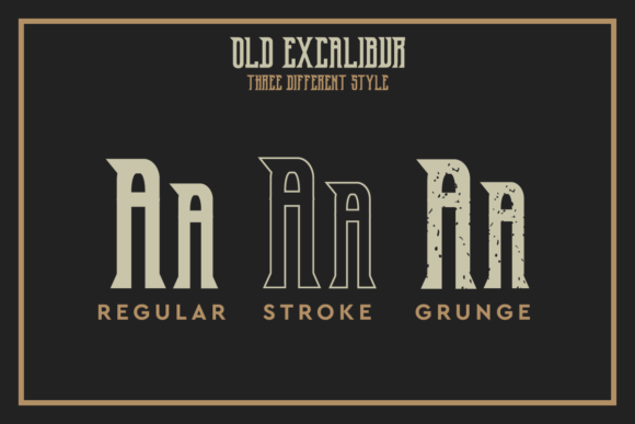 Old Excalibur Font font preview - 2