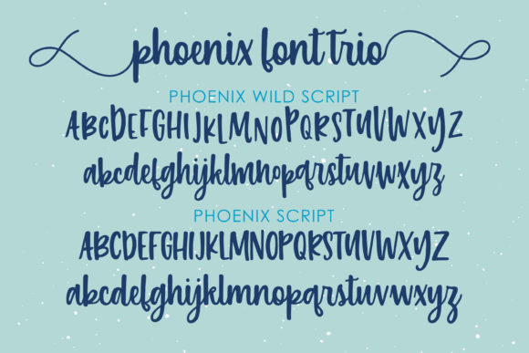 Phoenix Script Trio Font PNG with transparent background - Preview 2
