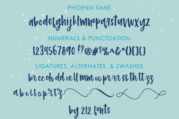 Phoenix Script Trio Font PNG with transparent background - Preview 3