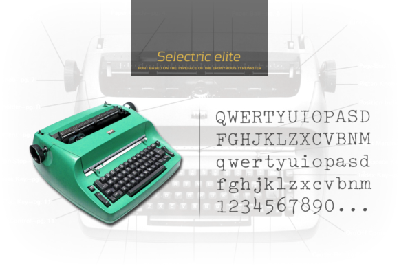 Selectric Elite Font PNG with transparent background - Preview 1