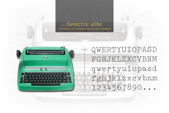Selectric Elite Font PNG with transparent background - Preview 2