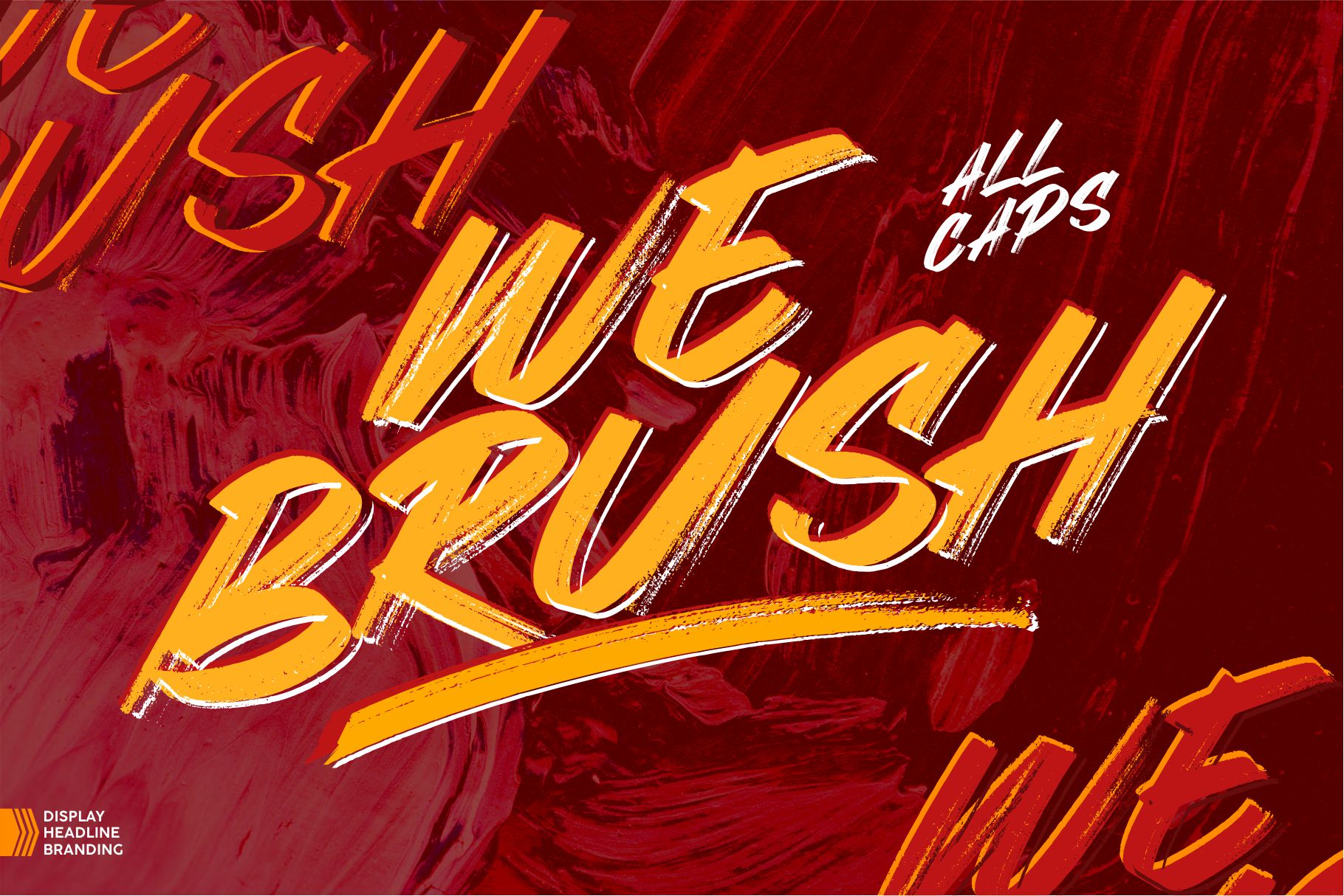 We Brush preview: bold dry-brush display font