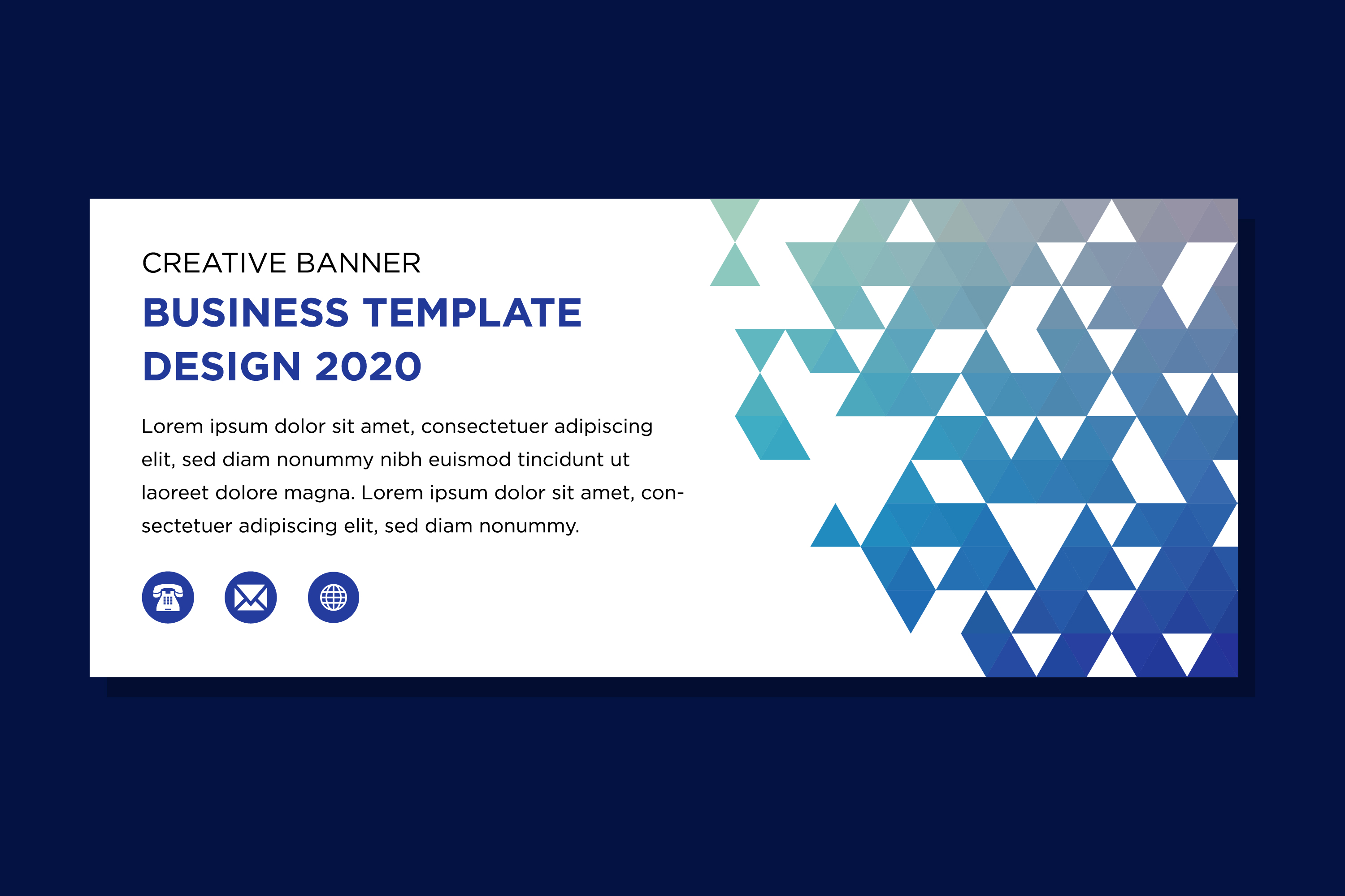 Blue Horizontal Banner Triangle Pattern Graphic by noory.shopper ...