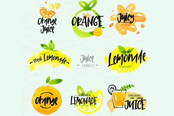 Lemon and Fresh Font PNG with transparent background - Preview 2