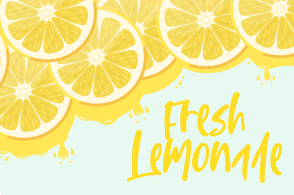 Lemon and Fresh Font PNG with transparent background - Preview 3